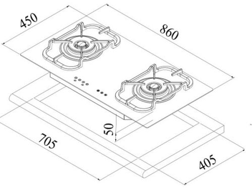 Bếp ga ba vùng nấu Dudoff London Gaia 03Z3(G03-Z3) 1 dudoff london gaia 03z3 1
