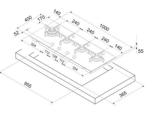 Bếp ga bốn vùng nấu Dudoff London Gaia 04M1 (G04-M1) 1 dudoff london gaia 04m1 1