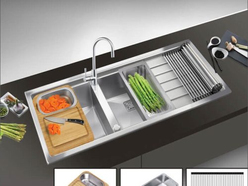 Chậu rửa bát đôi Dudoff SPOT MA5L (Rổ +khay cuộn) 2 dudoff spot ma5l 1