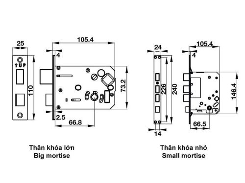 kích thước của khóa điện tử Hafele EL7500-TC 912.05.716