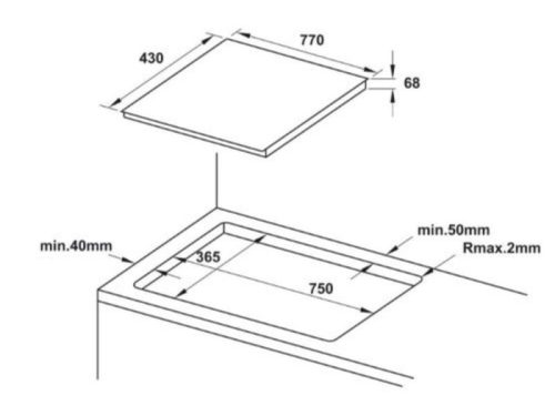 Lắp đặt bếp từ 3 vùng nấu Hafele HC-IF77D 536.61.665