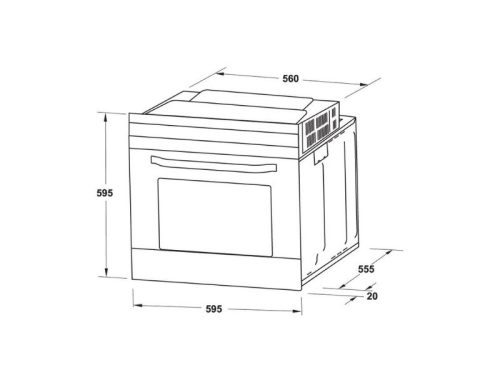 Kích thước lò nướng Hafele HO-4KT70A 538.61.442