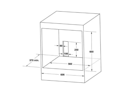 Kích thước lắp đặt lò nướng Hafele HO-4KT70A 538.61.442