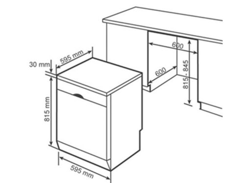kích thước của Máy rửa bát Bosch SMS4HVI33E