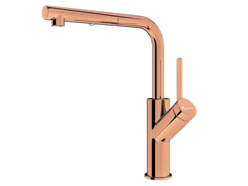 Vòi rửa bát Konox rút dây Artan Rose Gold