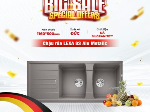 Chậu rửa chén Blanco LEXA 8S Alu Metalic