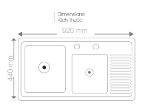 Chậu Rửa Lorca TA 293VR 1 Kích thước của Chậu Rửa Lorca TA 293VR