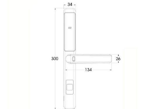 Kích thước của Khóa cửa điện tử Demax SL101 SV - APP WIFI