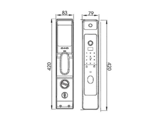 Kích thước của Khóa cửa thông minh nhận diện khuôn mặt FACE ID-3D Demax SL966 BN