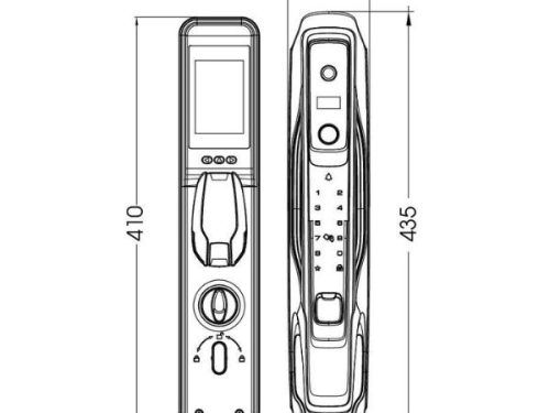 Khóa cửa thông minh nhận diện khuôn mặt FACE ID-3D Demax SL968 BN 1 Kích thước của Khóa cửa thông minh nhận diện khuôn mặt FACE ID-3D Demax SL968 BN
