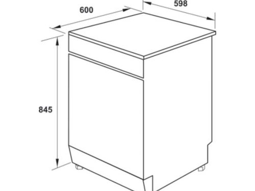 Kích thước Máy rửa bát Halefe HDW-F60G 535.29.590