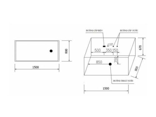 Bồn tắm Massage Govern K-1511 1 Kích thước của Bồn tắm Massage Govern K-1511