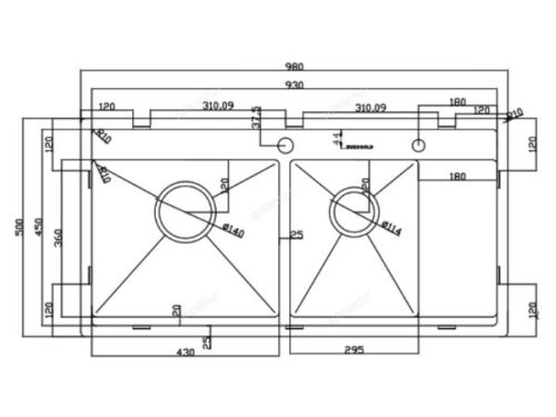 Kích thước của Chậu rửa chén bát Eurogold EUP39850