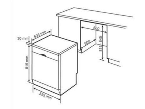 Kích thước của Máy rửa bát Beko BDFN36530XC