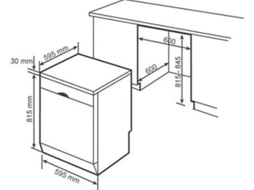 Kích thước của Máy rửa bát Beko DVN05320W