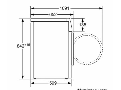 Kích thước của Máy sấy Bosch WTW85562PL