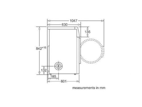 Kích thước của Máy Sấy Quần Áo Bosch WTA74200SG