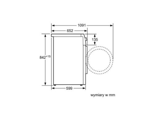 Kích thước của Máy sấy quần áo Bosch WTN86200PL
