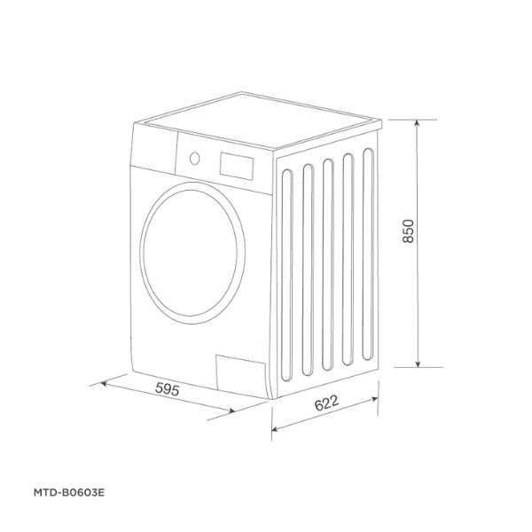 Kích thước của Máy sấy quần áo Malloca MTD-B0603E Kích thước của Máy sấy quần áo Malloca MTD-B0603E