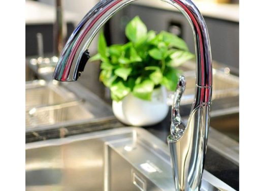 Vòi rửa chén bát Eurogold EUF222TR - mạ Crom, có dây rút