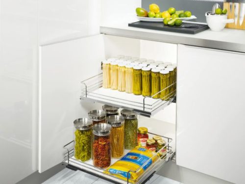 Phụ kiện tủ bếp Hafele 540.26.665 bộ rổ ARENA lắp âm bản lề 500mm