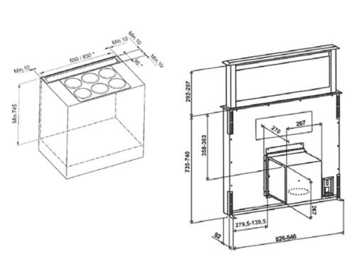 Kích thước Máy hút mùi Rosieres RDD9800/1PN