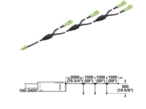 Dây nối chia 4 ngõ 24V Hafele 833.77.813