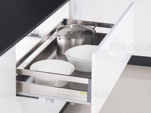 giá xoong nồi hộp gắn tủ dưới inox 201 Eurogold EU130600