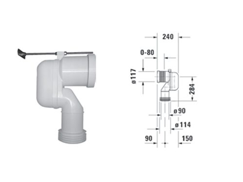 Bộ nối chuyển đổi đường xả dọc Duravit 588.45.961