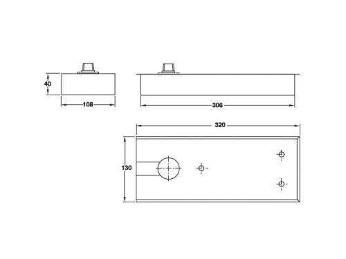 Kích thước của Bản lề sàn EN3 100Kg Hafele 932.79.030