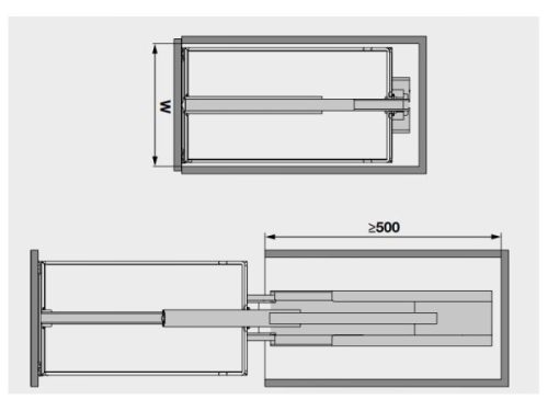 Bộ kệ tủ 4 tầng, rổ lưới Dispensa 90 Arena 400mm Hafele 546.54.613