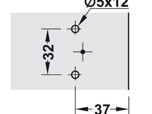 Kích thước của Đế bản lề Mettalla SM Hafele 311.71.540