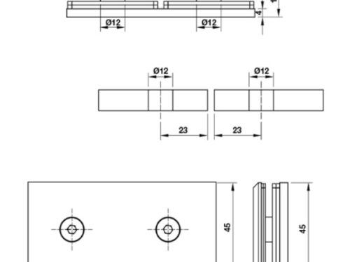 Kẹp kính phòng tắm 180º Hafele 981.77.912 1 Kích thước của Kẹp kính phòng tắm 180º Hafele 981.77.912