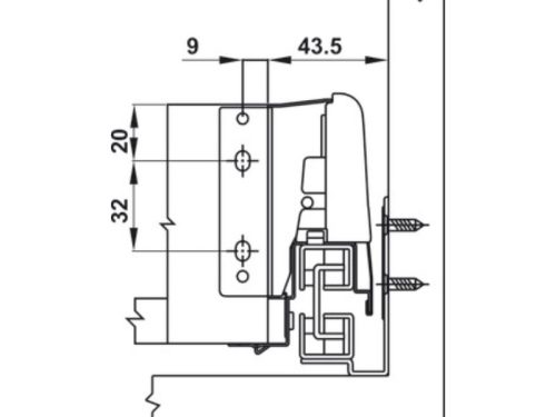 Ray hộp Hafele 552.75.705 Alto màu trắng, H84 X 500mm