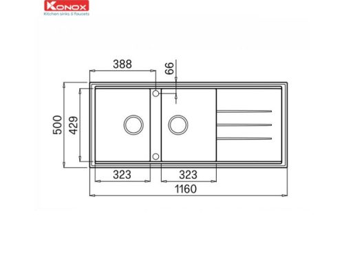 Chậu rửa bát Konox Granite Phoenix 1160 - Grey