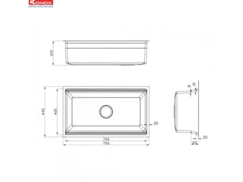 Thiết kế của Chậu rửa bát Workstation Undermount Sink KN7644SU Dekor