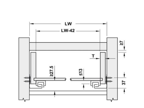 Thiết kế của Ray âm giảm chấn toàn phần Hafele 433.32.075