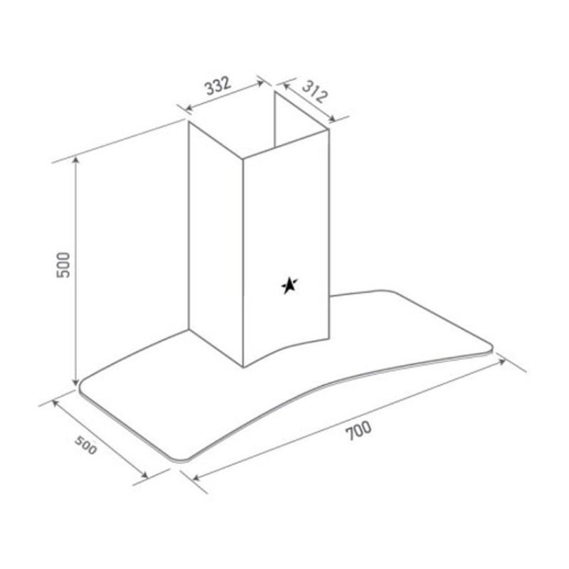 Kích thước máy hút mùi áp tường Pramie AC17-700 Kích thước máy hút mùi áp tường Pramie AC17-700