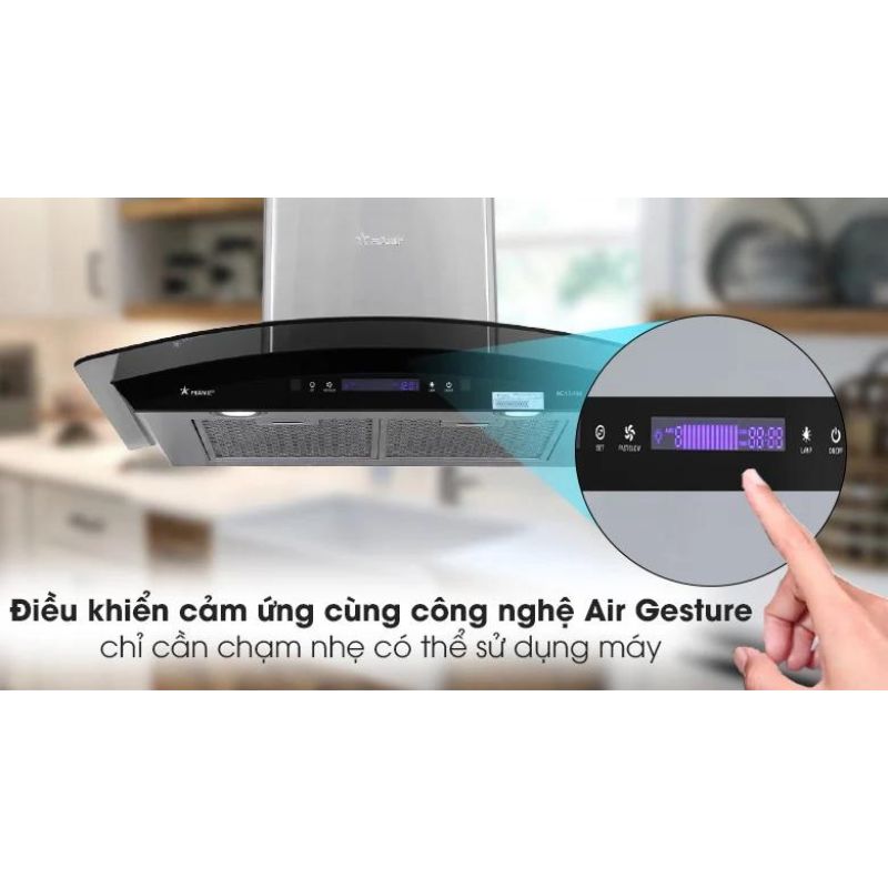 Bảng điều khiển máy hút mùi áp tường tuần hoàn Pramie AC17-700 Air Bảng điều khiển máy hút mùi áp tường tuần hoàn Pramie AC17-700 Air