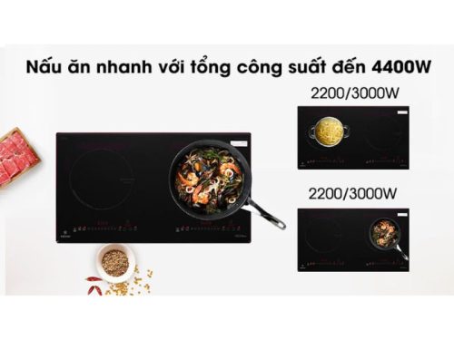 Bếp từ đôi Pramie PRMY-2205 lắp âm 4 Công suất bếp từ đôi Pramie PRMY-2205 lắp âm
