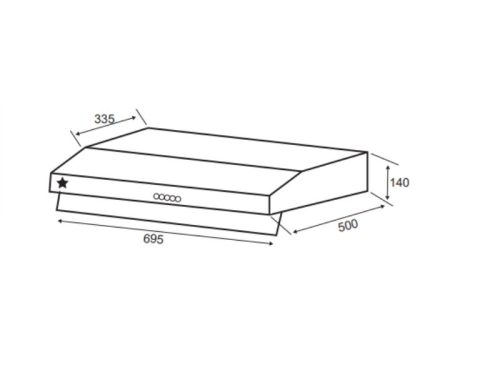 Kích thước máy hút mùi âm tủ Pramie CL9S - 700 Pro