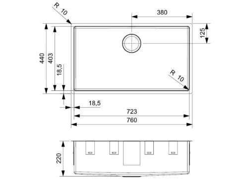 Thiết kế của chậu rửa bát inox 1 hố Reginox NEW YORK HMH.R31377