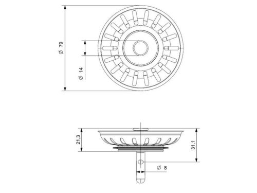 Thiết kế của nắp che phểu rác chậu inox Reginox R24248