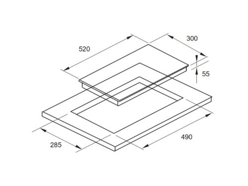 Thiết kế lắp đặt của bếp từ đôi Fagor 3MI-2AS lắp âm