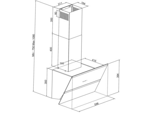 Thiết kế của máy hút mùi áp tường Fagor 3CFT-901N