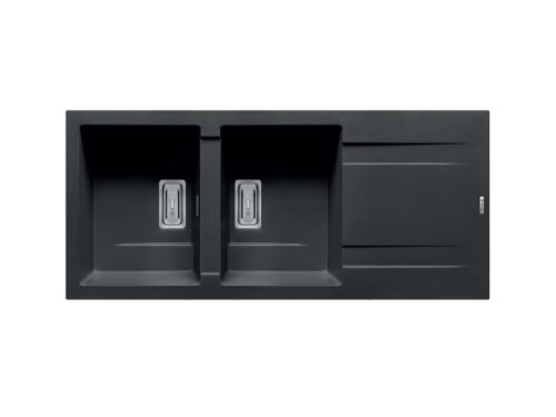 Chậu rửa chén đá 2 hố Elica Pyragranite Kartesio 2B 1D Carbon 0700055111