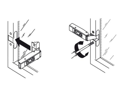 Lắp đặt bản lề Metalla SM 110º trùm nửa Hafele 315.26.711