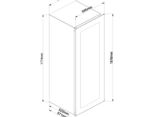 Kích thước tủ bảo quản rượu âm tủ Malloca MWC-95BI