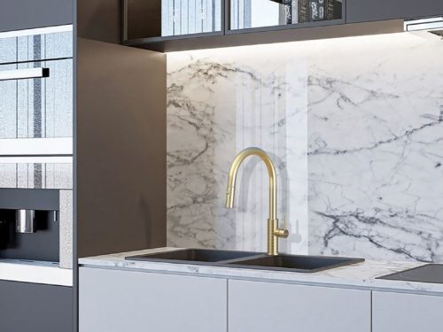 Ảnh vòi rửa bát nóng lạnh Konox Venice Gold có dây rút