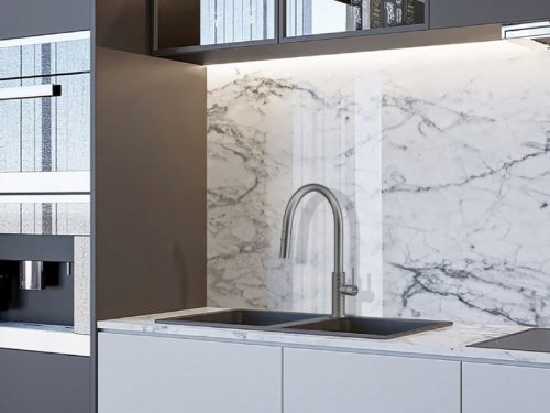 Ảnh vòi rửa bát nóng lạnh Konox Venice Gun Metal có dây rút